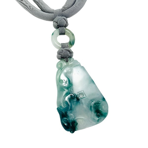 Gray and Green Jade Necklace by Pat Tseng