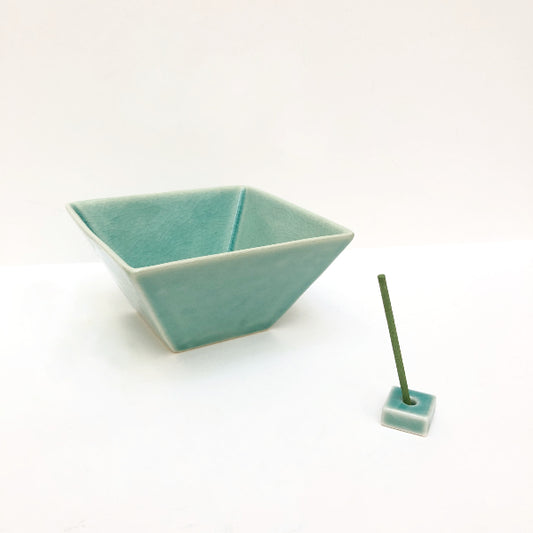 Green Ceramic Incense Holder
