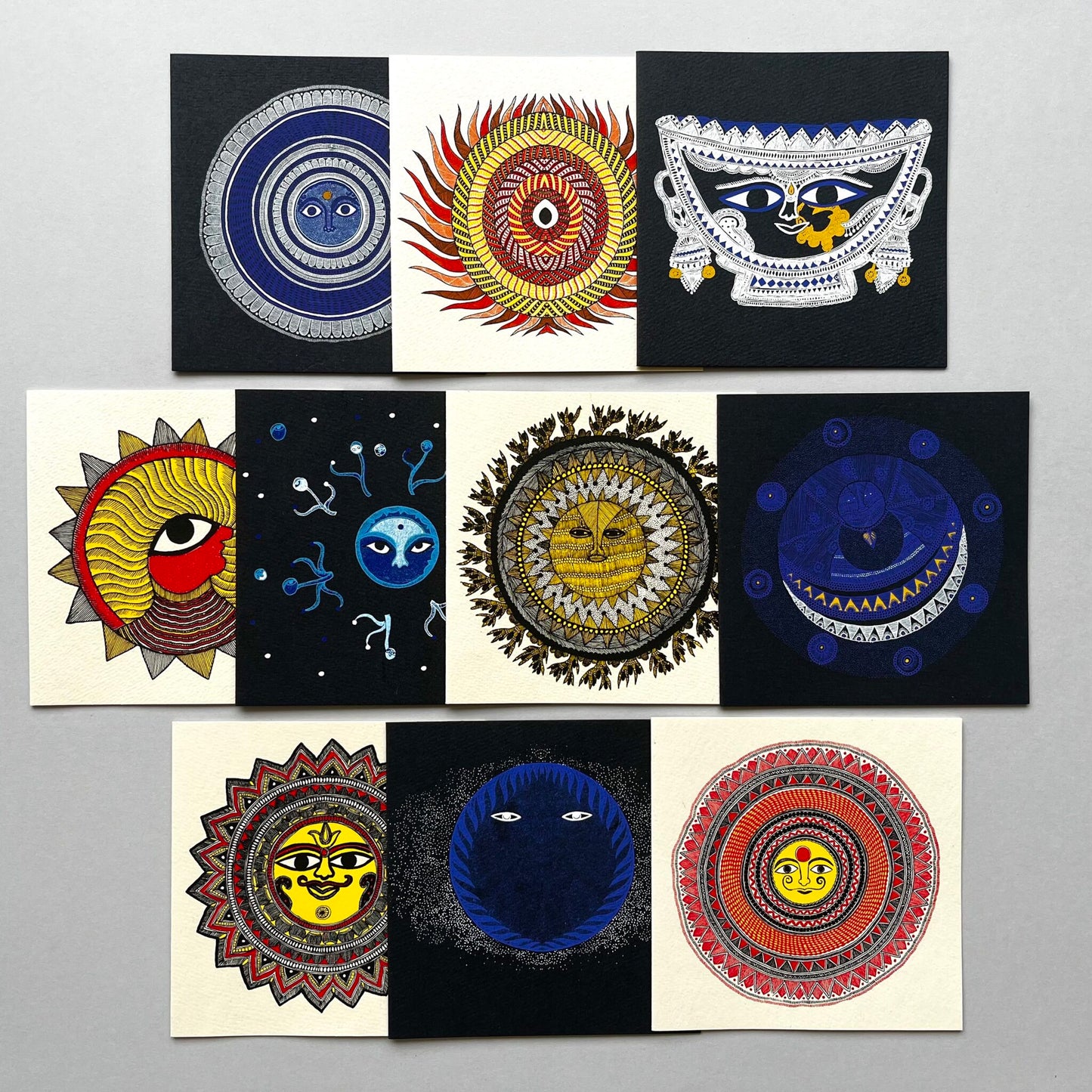 Sun and Moon Handmade Notecards