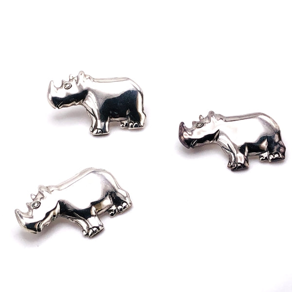 Asian Art Museum Silver Rhino Pin