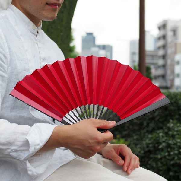 Kokusen Paper Black Red Fan